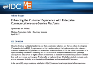 Webex IDC whitepaper - Enhancing the Customer Experience with Webex